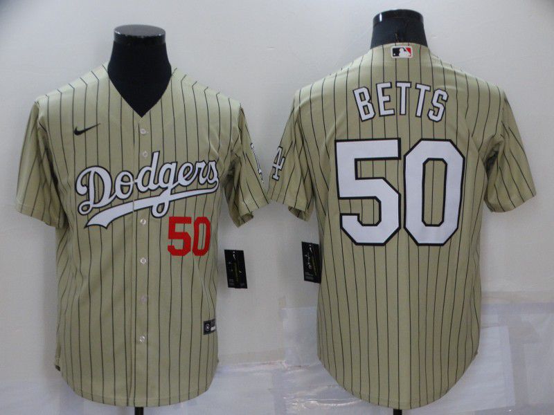 Men Los Angeles Dodgers #50 Betts green Stripe Game Nike 2022 MLB Jersey